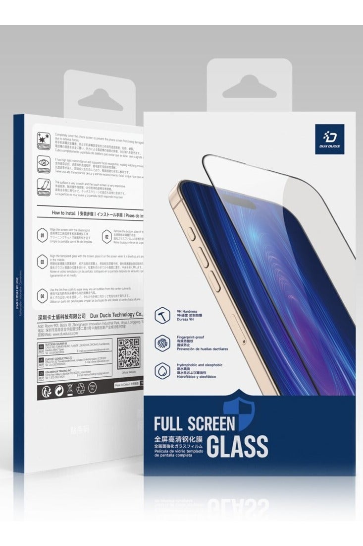 DUX DUCIS Tempered Glass Screen Protector, DUX - DUCIS Compatible with Samsung Galaxy A35 / A55 , Full Coverage Black Edge Clear Screen Protector (Full Glue Clear Black Edge) - Image 5
