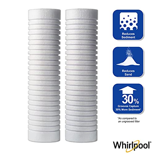 Whirlpool 10" x 2.5" Whole Home Standard Capacity Sediment Filters WHKF-GD05, 5 Micron, 6-Month Filter Life, Reduces Sediment, Sand, Soil, Silt & Rust, for standard filter housings, 2-Pack - Image 2