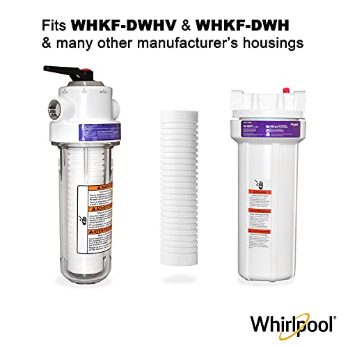 Whirlpool 10" x 2.5" Whole Home Standard Capacity Sediment Filters WHKF-GD05, 5 Micron, 6-Month Filter Life, Reduces Sediment, Sand, Soil, Silt & Rust, for standard filter housings, 2-Pack - Image 3