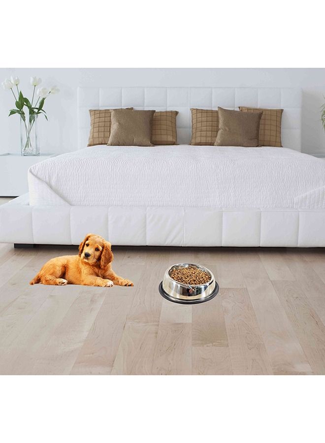 MAJIBAO Dog Food Feeder Round Bowl with Sloppy Cut, Medium Size Bowl, Rubber or Silicon Grip for No Sliding, Strong SS Material, Bowl Diameter 16 Cm  - Image 2