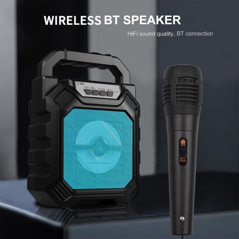 Portable Speaker: Blue, 4-Inch Full-Frequency Horn, 360° Stereo Surround - Stable Wireless BT Connection, Multiple Playing Modes, Dual Power Supply for Indoor Outdoor Use - Image 4
