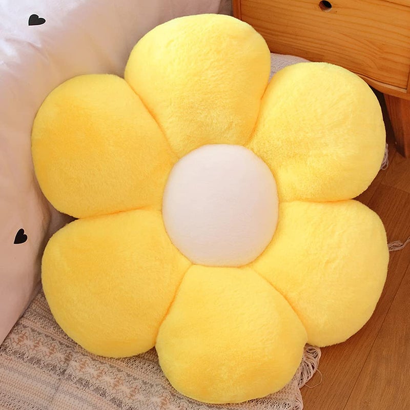 AVSHUB Sunflower Shaped 6 Kali Cute Preppy Decorative Throw Pillow|Floor Cushion with Fibre Filling for Aesthetic Decoration (Yellow, 25CM) - Image 5