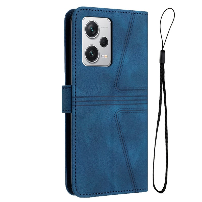 HuHa Protective Cover For Xiaomi Poco X5 5G Triangle Solid Color Leather Phone Case(Blue) - Image 3