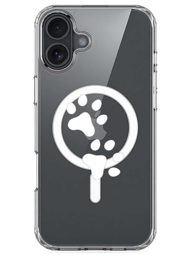 Theodor Magnetic Case for Apple iPhone 17 Compatible with MagSafe Wireless Charging, Shockproof Phone Bumper Cover - Paw - White - Image 1