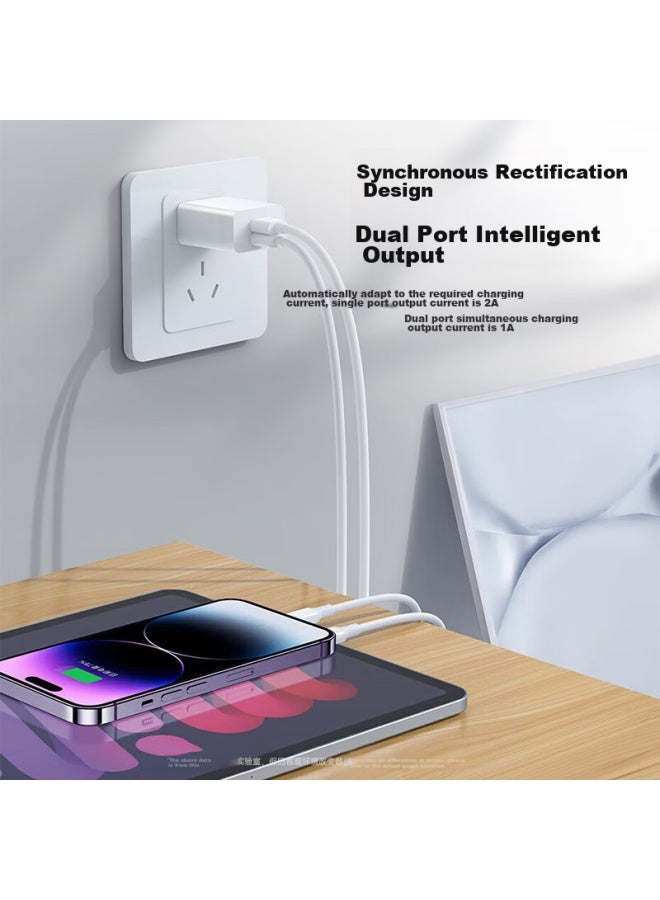 Kovol 5v2.1a Dual-port Usb Charger Adapter, Multi-port Fast Charging Compatible With 5v1a, Suitable For Apple, Huawei, Xiaomi, Samsung, Oppo, Android Phones And Tablets - Image 2