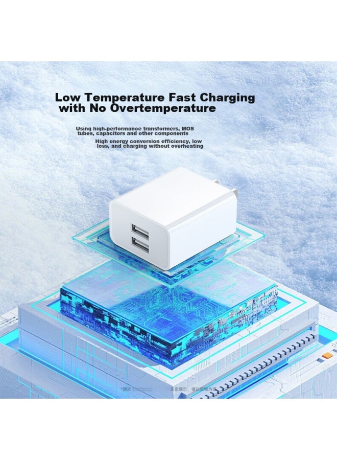 Kovol 5v2.1a Dual-port Usb Charger Adapter, Multi-port Fast Charging Compatible With 5v1a, Suitable For Apple, Huawei, Xiaomi, Samsung, Oppo, Android Phones And Tablets - Image 4