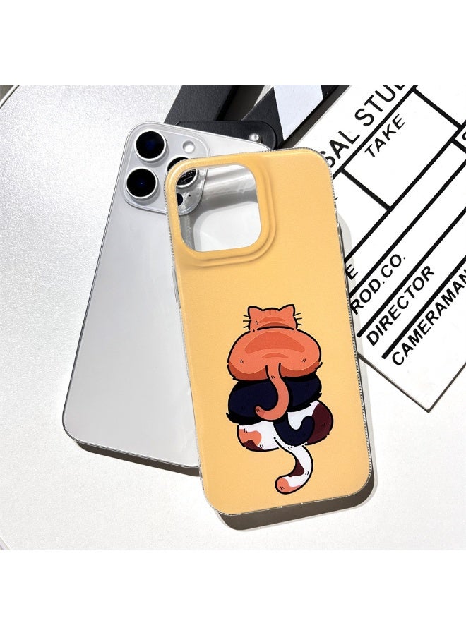 NIBEMINENT Cute Cats Are Stacked With Fun Protective TPU Case Cover For iPhone 14 Clear - Image 2