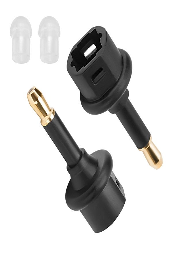 Togconn Toslink to Mini Toslink (3.5mm Jack) Audio Adapter 2 Pack, Toslink Female to 3.5mm Jack Mini Male S/PDIF Optical Fiber Digital Connector Converter Compatible for Sound Bar, Home Theater - Image 1