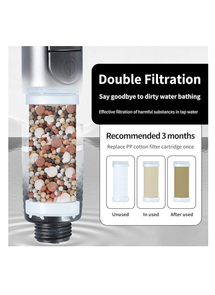 OUYoo - OUYoo Filtered Shower Head with Handheld, High Pressure Shower Heads with Scalp Massager Shampoo Brush for Skin & Hair Care, Filtered Shower Head with Handheld Sprayer Soften Hard Water High Pressure Handheld Shower Head  4 Modes Water Saving Filter, Pause Switch, Luxury Gray Showerhead for Healthier Bathing Experience. - Image 1