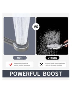 OUYoo OUYoo Filtered Shower Head with Handheld, High Pressure Shower Heads with Scalp Massager Shampoo Brush for Skin & Hair Care, Filtered Shower Head with Handheld Sprayer Soften Hard Water High Pressure Handheld Shower Head  4 Modes Water Saving Filter, Pause Switch, Luxury Gray Showerhead for Healthier Bathing Experience.  - Image 3