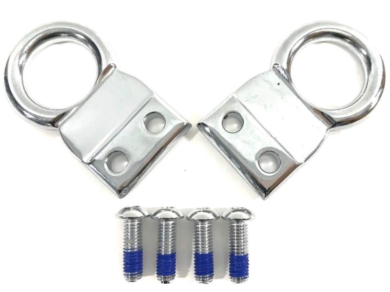 Eagle Skull Motorcycle Chrome Tie Down Brackets Mount Hardware Clip Hook Ring Bracket Set 2015-2025 Indian Motorcycles Roadmaster Road Master 2014-2018 Chieftain Classic Elite Indians Strap Trailer Hauling Secure - Image 1