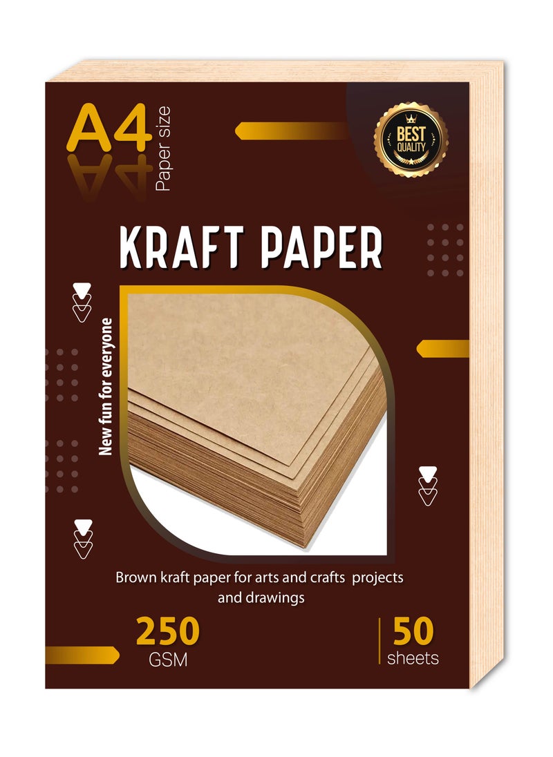 50 sheets A4 of 250gsm thick kraft paper for artwork, graphics, book covers and crafts - pzsku/Z50088C65111BDAB971F5Z/45/1741176991/2191e886-265a-456a-a0d3-e6f3bf23a3f2