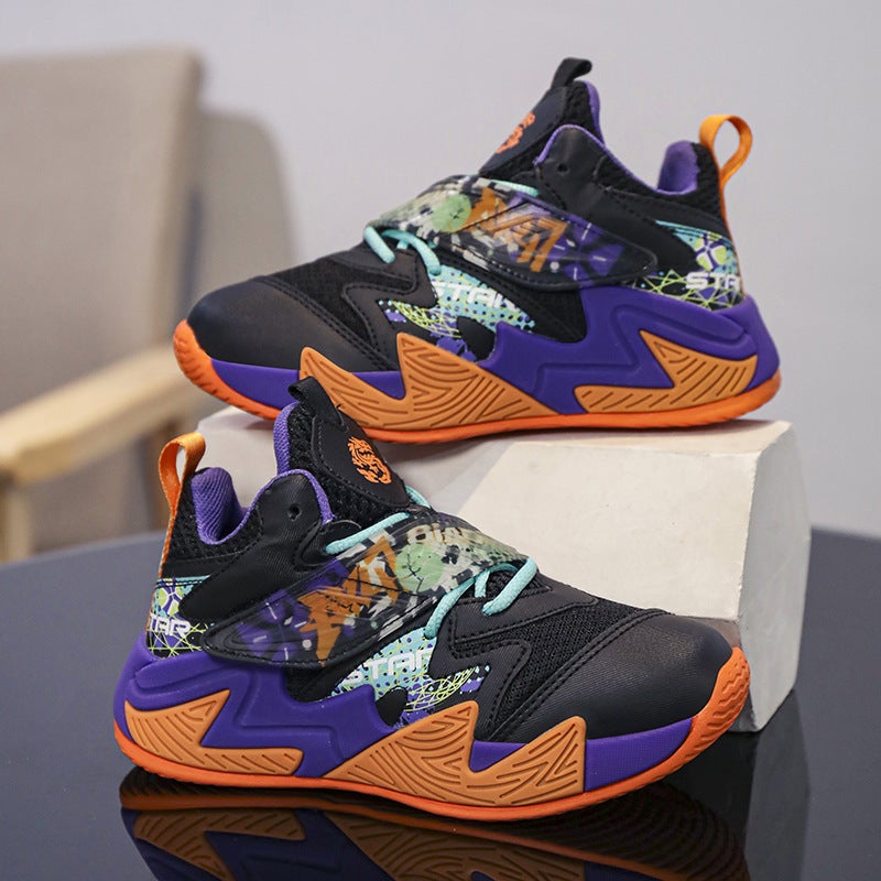 Boys' Shoes Autumn Children'S Sneaker Middle And Large Children'S Basketball Shoes Boys Training Shock Absorbing Running Shoes - Image 1