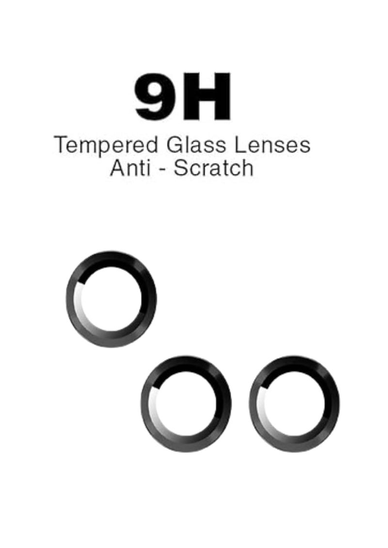FabeKee Tempered Glass Camera Lens Protector For Nothing Phone 3 9H Hardness, Full Coverage Anti Scratch Camera Metal Ring (Phone 3, Black) - Image 3