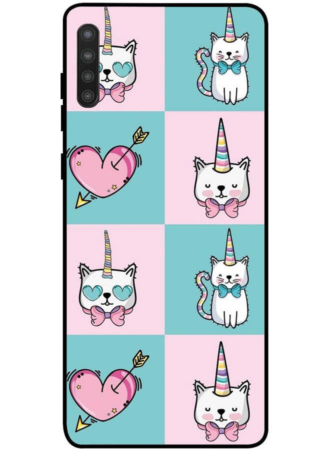 EYE CATCH Protective Case Cover For Samsung Galaxy A21 Smart Series Printed Protective Case Cover for Samsung A21 Unicorn Cat - Image 1