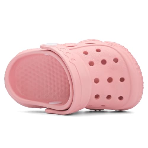 INMINPIN Baby Clogs Garden Shoes Newborn Infant Lightweight Breathable Beach Pool Sandals Non-Slip Baby Boys Girls Water Shower Summer Shoes Splay Naturally, Pink, 12-15 Months Infant - Image 4