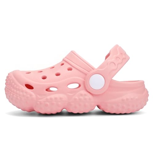 INMINPIN Baby Clogs Garden Shoes Newborn Infant Lightweight Breathable Beach Pool Sandals Non-Slip Baby Boys Girls Water Shower Summer Shoes Splay Naturally, Pink, 12-15 Months Infant - Image 2