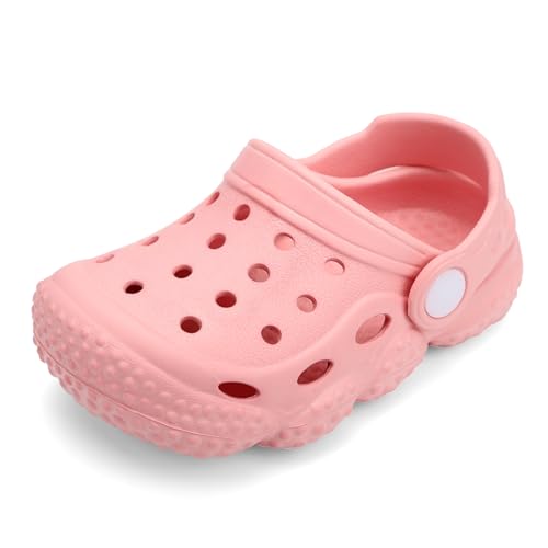 INMINPIN Baby Clogs Garden Shoes Newborn Infant Lightweight Breathable Beach Pool Sandals Non-Slip Baby Boys Girls Water Shower Summer Shoes Splay Naturally, Pink, 12-15 Months Infant - Image 1