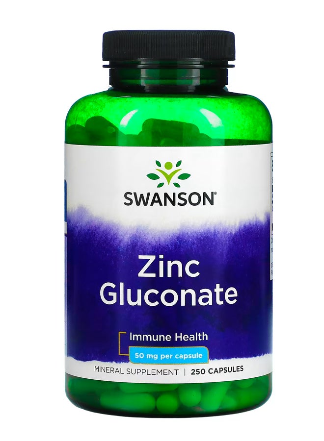 SWANSON Zinc Gluconate 50 mg 250 Capsules