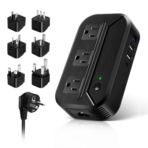 AceChef Voltage Converter 2300W Power Step Down 220V to 110V Universal Travel Adapter Power Converter Power Transformer w/ 3 AC Outlets 3 USB Ports 1 Type-C Charging for EU/UK/AU/US/IT/India/South Africa - Image 1