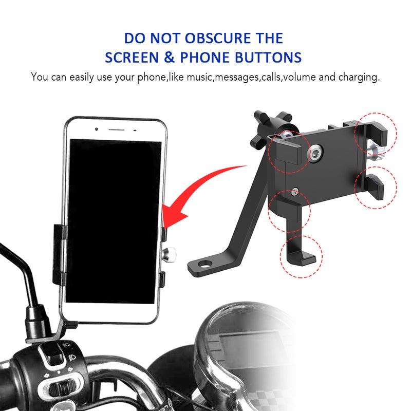 Motorcycle Phone Holder Motorbike Phone Mount for Rear View Mirror Phone Holder - Image 3