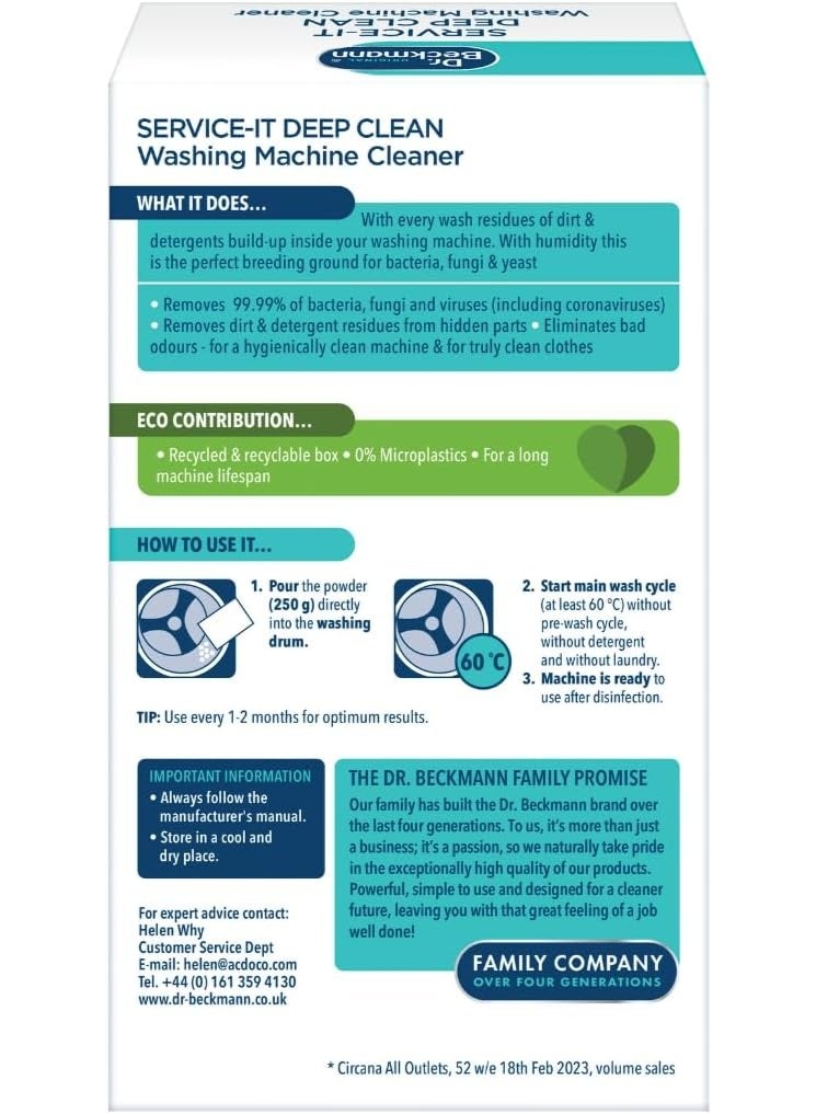 Dr. Beckmann Washing Machine Hygiene Cleaner, 250 gm - Image 2
