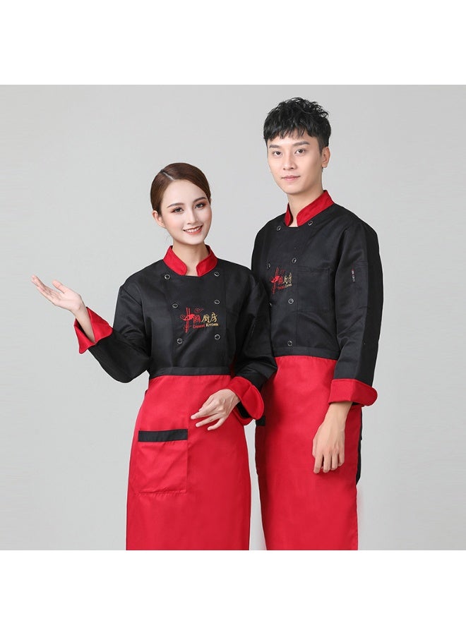 NIBEMINENT Chef Coat Stand Collar Long Sleeves Pockets Embroidery Cooking Clothes Men Women Chef Work Uniform Jacket for Restaurant  - Image 1