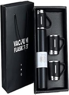 Vaccum Insulated Flask 500ml, Double Wall Stainless Steel Thermal Bottle with Lid 3 Cup for Hot & Cold Drink Water, Tea, Coffee Travel Mug Thermos (Multicolor) (Vacuum Flask with Cup)