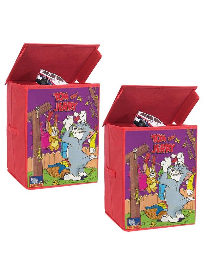PrettyKrafts Baby Boy'S And Girl'S Tom And Jerry Toys Organizer Storage Box With Top Lid (Red Standard Size)Set Of 2 Pieces - Image 2