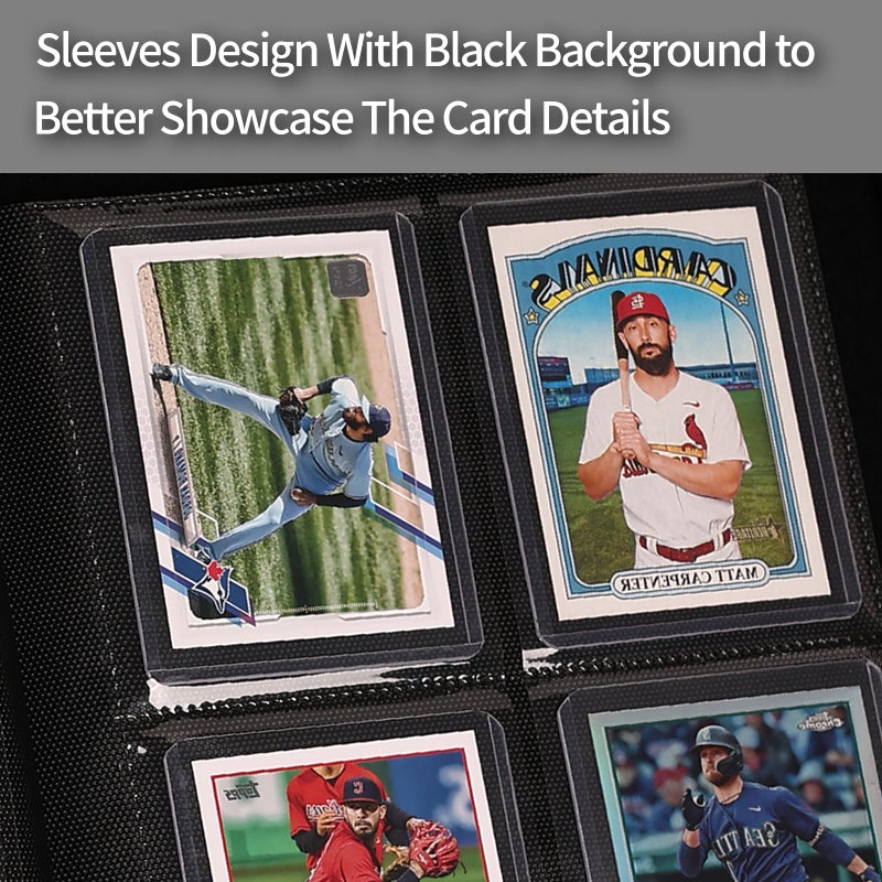 Dosanlues Card Binder for Toploaders,Portable 4 Pockets Trading Card Holder Albums for Sports, Trading, and Gaming Cards Black - Image 4