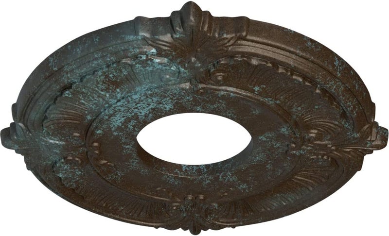 Ekena Millwork CM12ATBBS Attica Ceiling Medallion (Fits Canopies up to 3 1/2"), Hand-Painted Bronze Blue Patina - Image 2