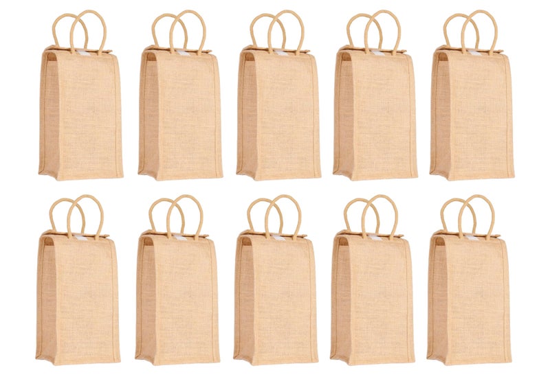 Soman Jute Ecofriendly Return Gift Water Bottle Bags | 2 litre Bottle Holder – Natural Pack of 10 Bags - Image 1