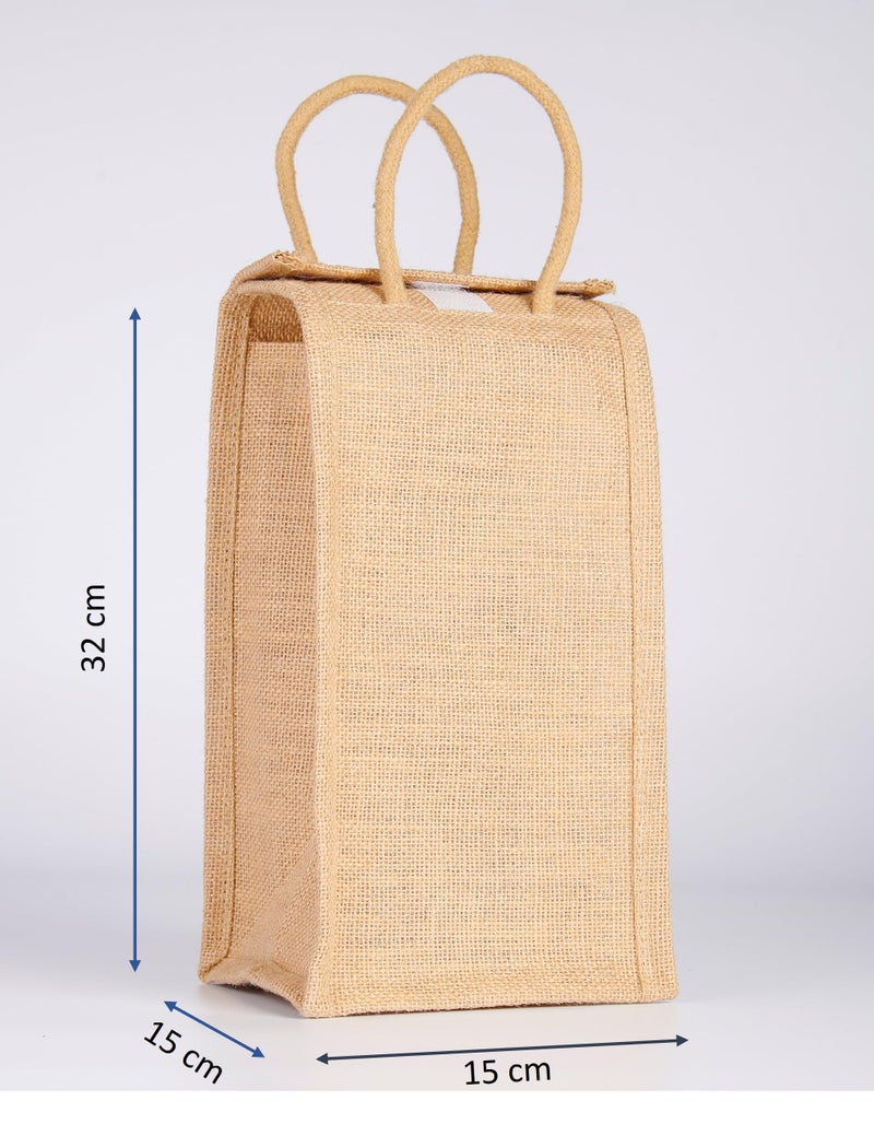 Soman Jute Ecofriendly Return Gift Water Bottle Bags | 2 litre Bottle Holder – Natural Pack of 10 Bags - Image 3