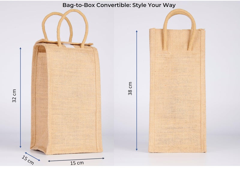 Soman Jute Ecofriendly Return Gift Water Bottle Bags | 2 litre Bottle Holder – Natural Pack of 10 Bags - Image 2