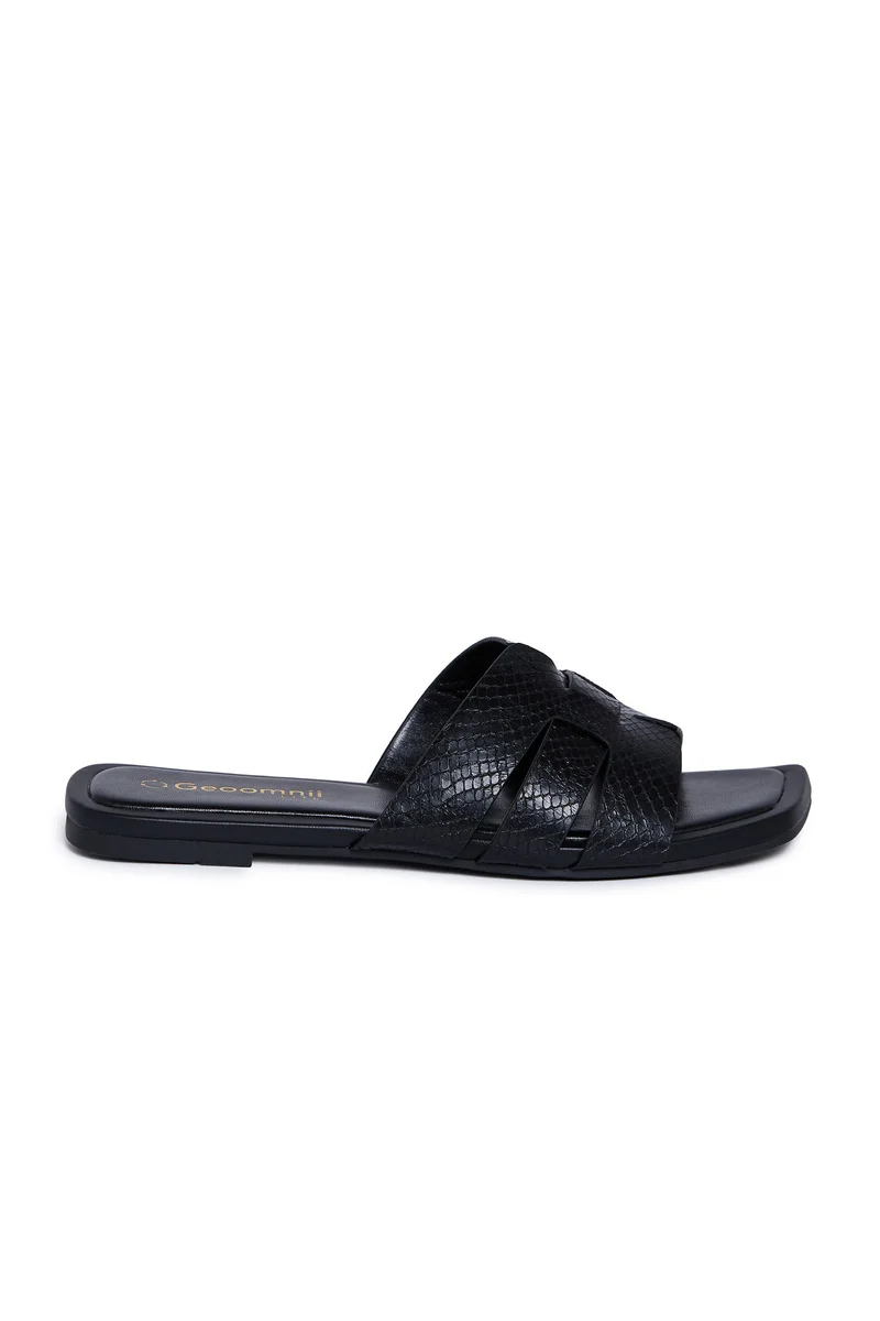 Geoomnii Geoomnii Flat Sandals for Women – Comfortable Slip-On Casual Summer Sandals for Daily Wear, Walking & Travel