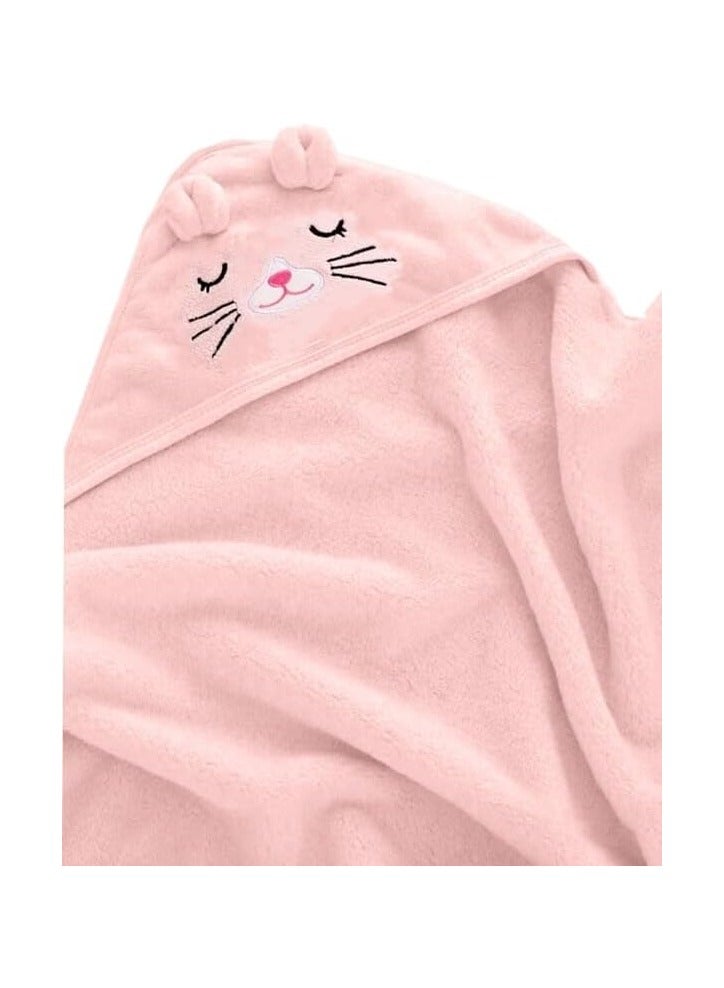 Baby hooded bath towel,Premium Natural microfiber ultra soft super absorbent for baby girl & boy (Pink) - Image 2