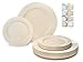 OCCASIONS FINEST PLASTIC TABLEWARE OCCASIONS 120 Plates Pack60 Guests Heavyweight Premium Wedding Party Disposable Plastic Plates Set 60 x 105 Dinner 60 x 75 Salad Dessert Plain Ivory - Image 1