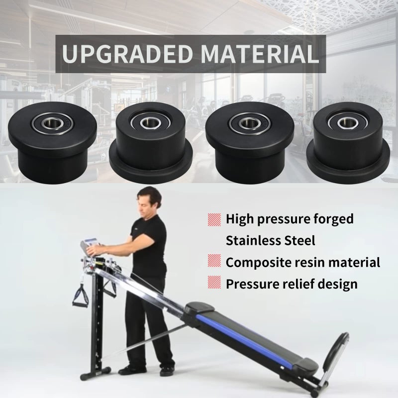 Vsttar Qty.4 Machined Wheels/Rollers Compatible Total Gym Replacement, Fits Models 1000,1100,1400,1500,1600,1700,1800,1900,Achiever,Force,Gold,Max,Platinum,Platinum Plus,Pro,Supra,Supreme,Ultima,Ultra,XLI - Image 5