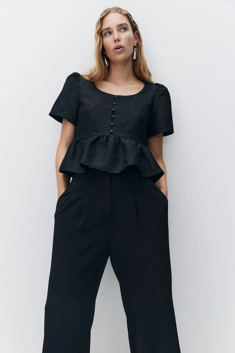 H&M Peplum Brocade Blouse