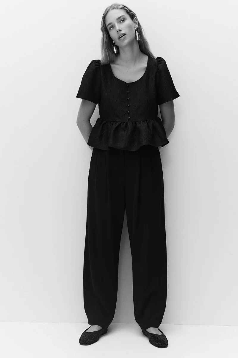 H&M Peplum Brocade Blouse