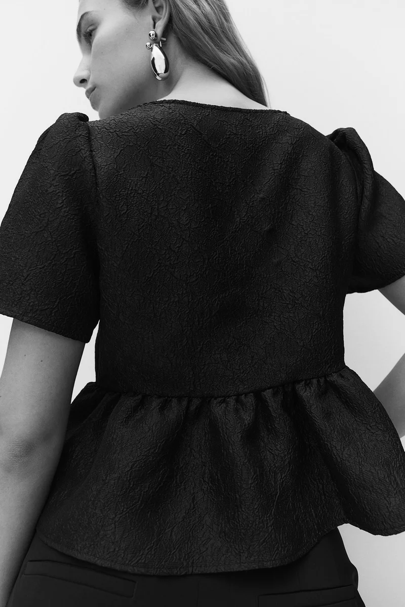 H&M Peplum Brocade Blouse