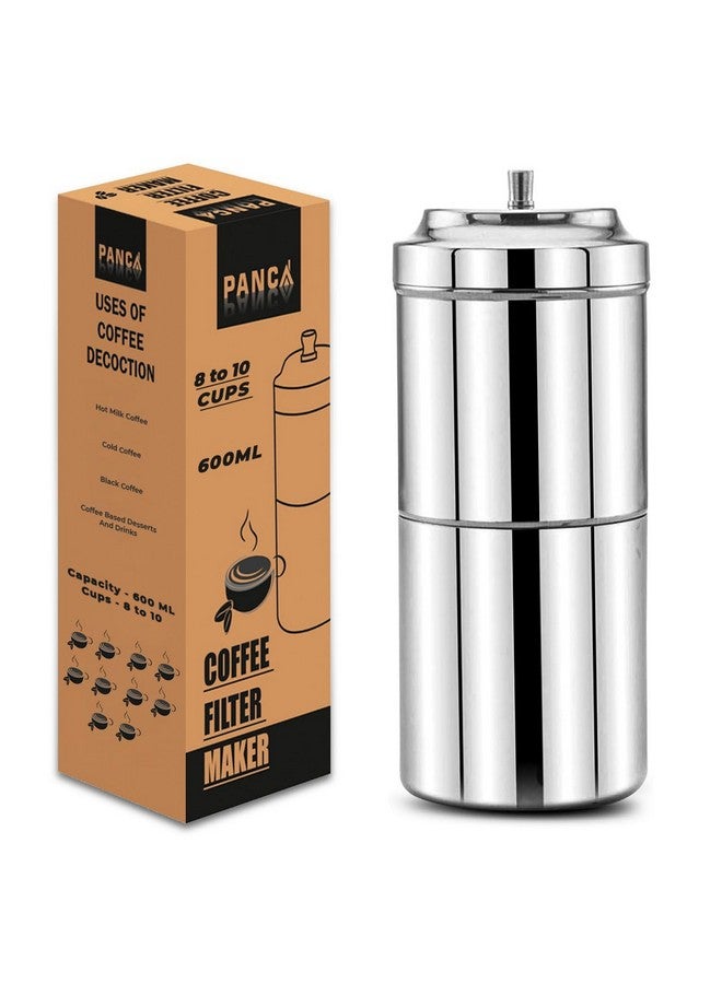 PANCA Stainless Steel Filter Coffee Maker, Coffee Filter Big Size,8-10 cups, 600 ml - Image 1