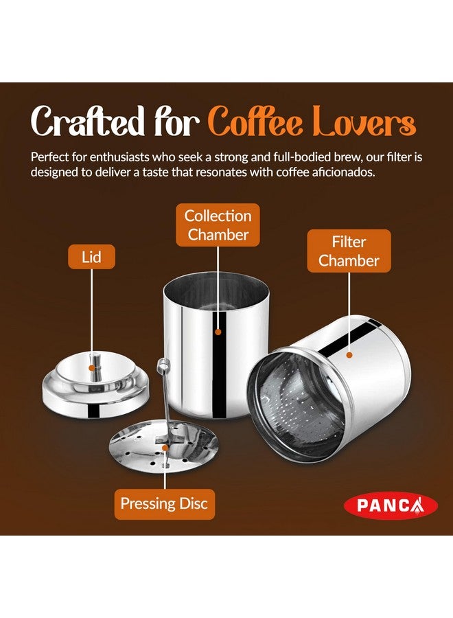 PANCA Stainless Steel Filter Coffee Maker, Coffee Filter Big Size,8-10 cups, 600 ml - Image 4