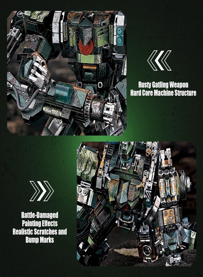 HIGH GODO Mech Building Blocks Set for Adults，Motorized Robot Model Building Kit with Multiple Weapons, Battle Damage Style Warrior Collectible Gifts for Man Boys Ages 12+ (1403 Pieces) - Image 4