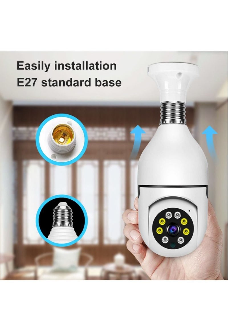 Generic - 3MP Light Bulb Security Camera, Indoor 360-degree Pan Tilt Panoramic IP Camera, 2.4GHz WiFi 1296P Smart Home Surveillance Cam with Motion Detection Alarm, Night Vision, Two-Way Talk Functions (E27) - Image 1