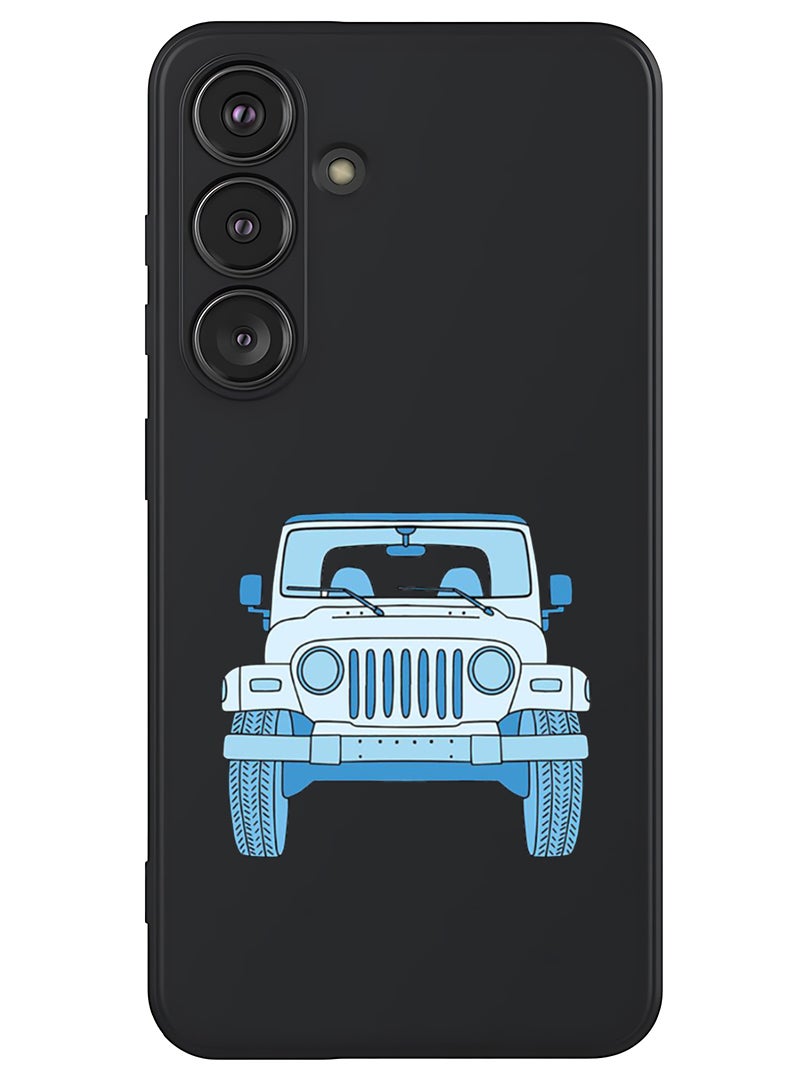 Theodor Protective Slim Fit Case Liquid Silicone Cover with Full Body Protection Anti-Scratch Shockproof Case For Samsung Galaxy S25 (Black) - Jeep - Image 1