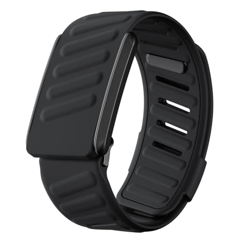Dado سوار دادو المريح المصنوع من السيليكون المتين متوافق مع سوار WHOOP 4.0، حزام حلقة رياضية ناعمة للرجال والنساء، مع موصل على شكل U (أسود بالكامل) - Image 1