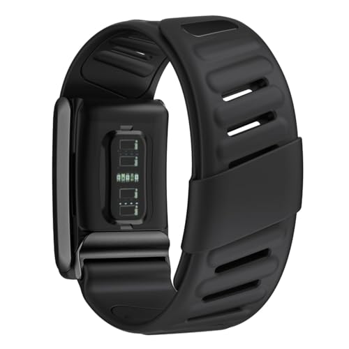 Dado سوار دادو المريح المصنوع من السيليكون المتين متوافق مع سوار WHOOP 4.0، حزام حلقة رياضية ناعمة للرجال والنساء، مع موصل على شكل U (أسود بالكامل) - Image 2