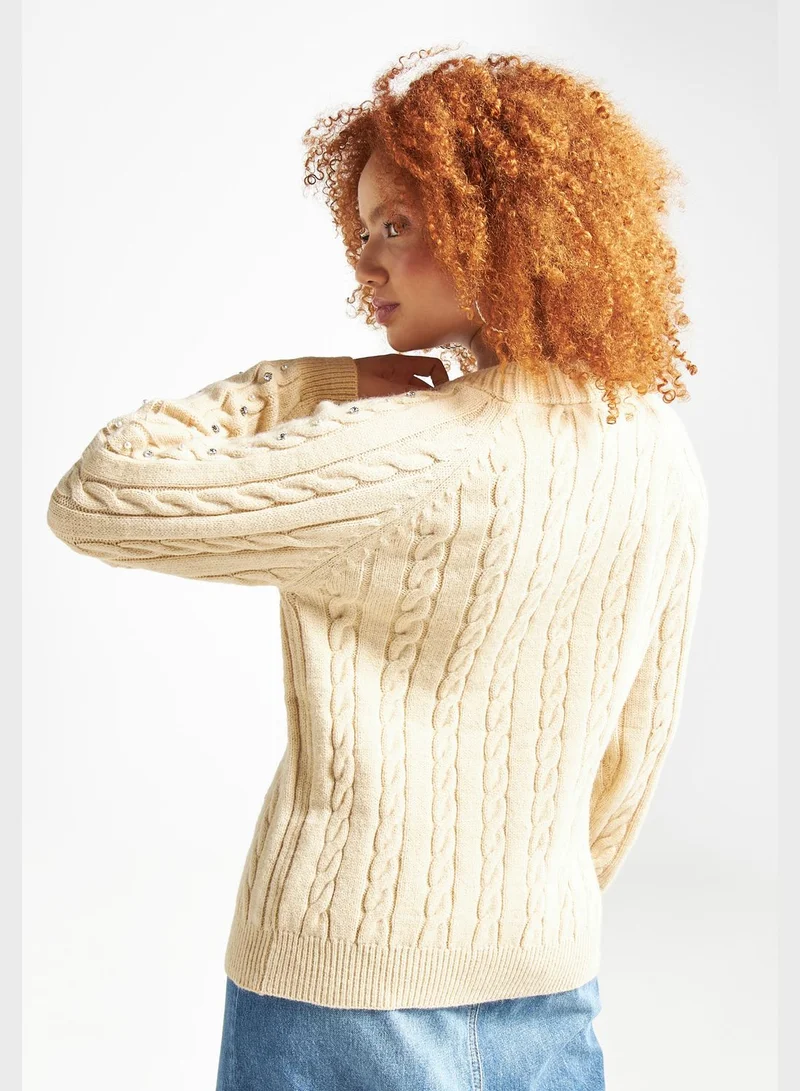 FAV Embellished Button Detail Cardigan