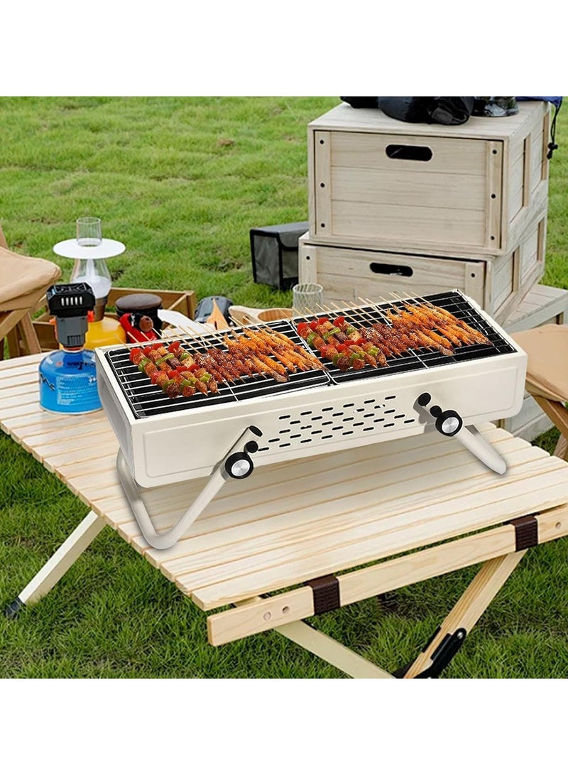 DubaiGallery Charcoal BBQ Grill, Wood Burning BBQ | Portable Smokeless Folding Charcoal Grill - Large Charcoal Grills, Stainless Steel BBQ Grill with Large Cooking Area for BBQ - Image 4